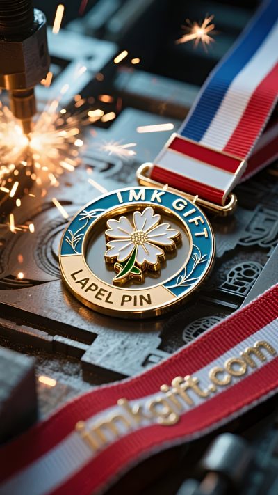 in983-Edelweiß-Medaille-Das-Leben-blüht-unter-der-rot-weißen-Flagge