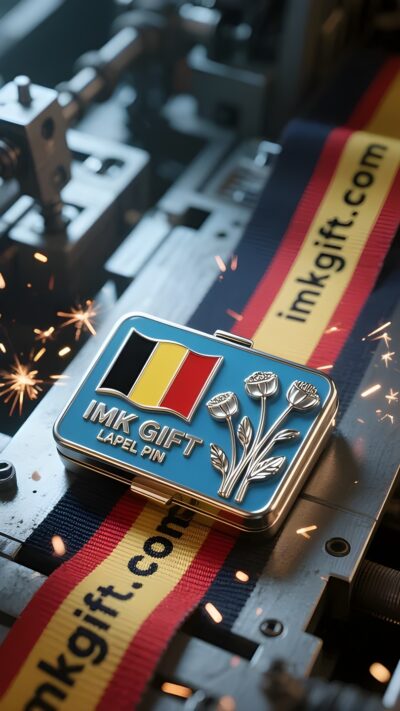 in981-De-herinneringsvonk-in-zwart-geel-en-rood-het-nationale-gen-in-het-klaproos-visitekaartjesdoosje